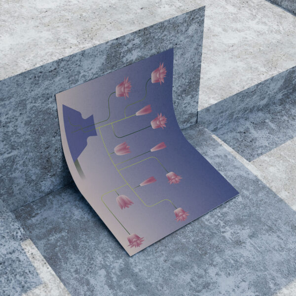 Принт “branching out”